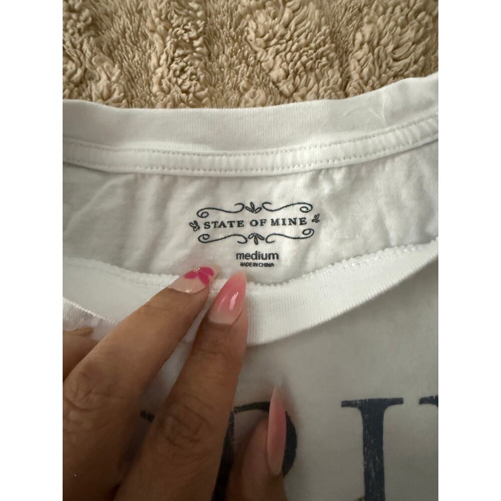 State of Mine Florida Citrus Graphic Tee White Short Sleeve Womens Medium - Picture 3 of 6